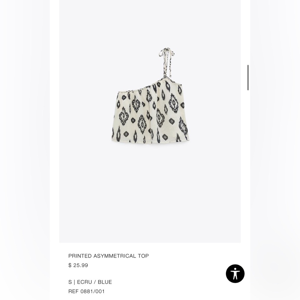 One-Shoulder Black and White Top